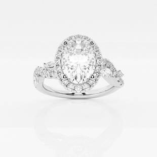 1 1/2 ctw Oval Diamond Marquise Vine Halo Engagement Ring Platinum: Lab Grown 1 1/2 ctw Oval Diamond Marquise Vine Halo Engagement Ring Platinum Style: Halo Engagement Ring Total Carat Weight: 1 1/2 ctw Centerstone Carat Wt: 1.0 Centerstone Count: 1 
