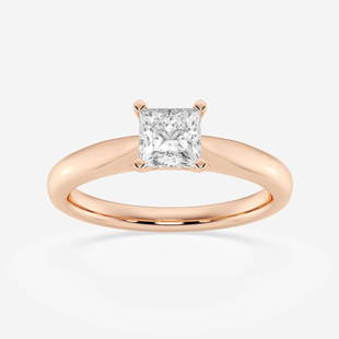 1/2 ctw Princess Diamond Cathedral Solitaire Engagement Ring 14K Rose Gold: Lab Grown 1/2 ctw Princess Diamond Cathedral Solitaire Engagement Ring 14K Rose Gold Style: Solitaire Engagement Ring Total Carat Weight: 1/2 ctw Centerstone Carat Wt: 0.50 Centerstone