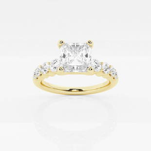 2 1/2 ctw Asscher Diamond Graduated Engagement Ring 14K Yellow Gold: Lab Grown 2 1/2 ctw Asscher Diamond Graduated Engagement Ring 14K Yellow Gold Style: Side Stone Engagement Ring Total Carat Weight: 2 1/2 ctw Centerstone Carat Wt: 2.0 Centerstone Count: