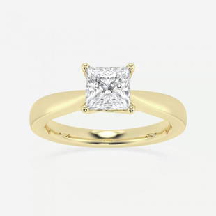 1 ctw Princess Diamond Floral Solitaire Engagement Ring 14K Yellow Gold: Lab Grown 1 ctw Princess Diamond Floral Solitaire Engagement Ring 14K Yellow Gold Style: Solitaire Engagement Ring Total Carat Weight: 1 ctw Centerstone Carat Wt: 2.00 Centerstone Count: