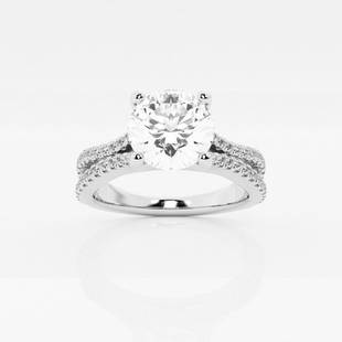 1 1/3 ctw Round Diamond Wave Engagement Ring Platinum: Lab Grown 1 1/3 ctw Round Diamond Wave Engagement Ring Platinum Style: Side Stone Engagement Ring Total Carat Weight: 1 1/3 ctw Centerstone Carat Wt: 1.0 Centerstone Count: 1 Diamond