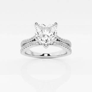 2 1/3 ctw Heart Diamond Wave Engagement Ring Platinum: Lab Grown 2 1/3 ctw Heart Diamond Wave Engagement Ring Platinum Style: Side Stone Engagement Ring Total Carat Weight: 2 1/3 ctw Centerstone Carat Wt: 2.0 Centerstone Count: 1 Diamond