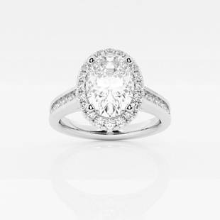 2 ctw Oval Diamond Halo Engagement Ring 14K White Gold: Lab Grown 2 ctw Oval Diamond Halo Engagement Ring 14K White Gold Style: Halo Engagement Ring Total Carat Weight: 2 ctw Centerstone Carat Wt: 1.50 Centerstone Count: 1 Diamond Color: E+