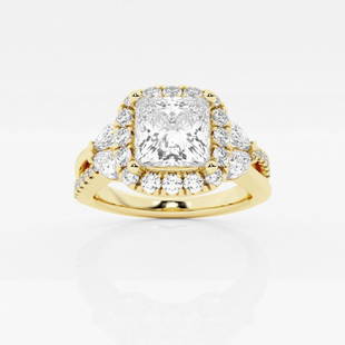 1 1/5 ctw Princess Diamond Flower Petal Halo Engagement Ring 14K Yellow Gold: Lab Grown 1 1/5 ctw Princess Diamond Flower Petal Halo Engagement Ring 14K Yellow Gold Style: Halo Engagement Ring Total Carat Weight: 1 1/5 ctw Centerstone Carat Wt: 0.75 Centerstone