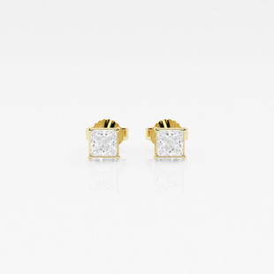 1/2 ctw Princess Diamond Solitaire Stud Earrings 14K Yellow Gold: Lab Grown 1/2 ctw Princess Diamond Solitaire Stud Earrings 14K Yellow Gold Style: Stud Earrings Total Carat Weight: 1/2 ctw Centerstone Carat Wt: 0.25 Centerstone Count: 2 Diamond