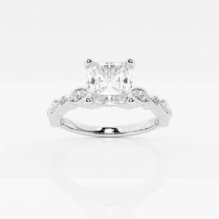 1 ctw Asscher Diamond Engagement Ring with Marquise Shape Side Accents Platinum: Lab Grown 1 ctw Asscher Diamond Engagement Ring with Marquise Shape Side Accents Platinum Style: Side Stone Engagement Ring Total Carat Weight: 1 ctw Centerstone Carat Wt: 0.75 