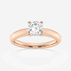 1 ctw Cushion Diamond Cathedral Solitaire Engagement Ring 14K Rose Gold