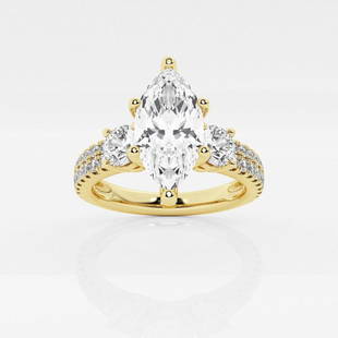 1 3/4 ctw Marquise Diamond Engagement Ring with Double Row Side Side Accents 14K Yellow Gold: Lab Grown 1 3/4 ctw Marquise Diamond Engagement Ring with Double Row Side Side Accents 14K Yellow Gold Style: Side Stone Engagement Ring Total Carat Weight: 1 3/4 ctw Centerstone Carat Wt: