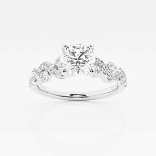 1 3/8 ctw Round Diamond Intertwined Engagement Ring 14K White Gold: Lab Grown 1 3/8 ctw Round Diamond Intertwined Engagement Ring 14K White Gold Style: Side Stone Engagement Ring Total Carat Weight: 1 3/8 ctw Centerstone Carat Wt: 1.0 Centerstone Count: 1