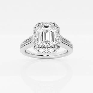 1 ctw Emerald Diamond Channel Halo Engagement Ring Platinum: Lab Grown 1 ctw Emerald Diamond Channel Halo Engagement Ring Platinum Style: Halo Engagement Ring Total Carat Weight: 1 ctw Centerstone Carat Wt: 0.75 Centerstone Count: 1 Diamond