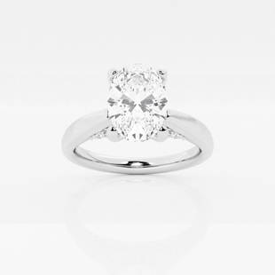 2 1/8 ctw Oval Diamond Arch Engagement Ring Platinum: Lab Grown 2 1/8 ctw Oval Diamond Arch Engagement Ring Platinum Style: Side Stone Engagement Ring Total Carat Weight: 2 1/8 ctw Centerstone Carat Wt: 2.0 Centerstone Count: 1 Diamond