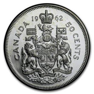 1962 Canada Silver 50 Cents Elizabeth II BU/Prooflike: 1962 Canada Silver 50 Cents Elizabeth II BU/Prooflike Product ID: RBG178327 Year: 1962 Grade: BU &/or Proof Grade Service: None Denomination: 50 Cents Mint Mark: RCM (Not Shown) 