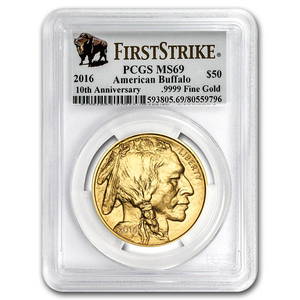 2016 1 oz Gold Buffalo MS-69 PCGS (FirstStrike)