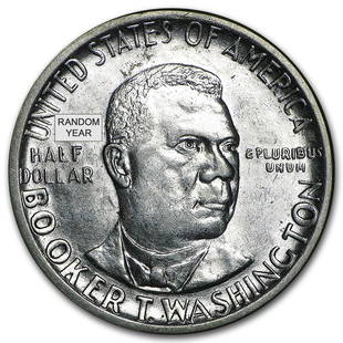 1946-51 P, D or S Booker T. Washington Half AU/BU: 1946-51 P, D or S Booker T. Washington Half AU/BU Product ID: RBG49034 Year: Random Grade: AU/Unc Grade Service: None Denomination: 50 Cents Mint Mark: Varies Metal Content: