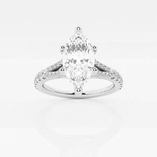 2 1/3 ctw Marquise Diamond Split Shank Engagement Ring 14K White Gold: Lab Grown 2 1/3 ctw Marquise Diamond Split Shank Engagement Ring 14K White Gold Style: Side Stone Engagement Ring Total Carat Weight: 2 1/3 ctw Centerstone Carat Wt: 2.0 Centerstone