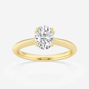 1 ctw Oval Diamond Double Prong Solitaire Engagement Ring 14K Yellow Gold: Lab Grown 1 ctw Oval Diamond Double Prong Solitaire Engagement Ring 14K Yellow Gold Style: Solitaire Engagement Ring Total Carat Weight: 1 ctw Centerstone Carat Wt: 2.00 Centerstone