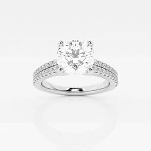 2 3/8 ctw Round Diamond Double Row Engagement Ring 14K White Gold: Lab Grown 2 3/8 ctw Round Diamond Double Row Engagement Ring 14K White Gold Style: Side Stone Engagement Ring Total Carat Weight: 2 3/8 ctw Centerstone Carat Wt: 2.0 Centerstone Count: 1 