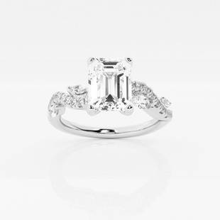 1 3/8 ctw Emerald Diamond Marquise Vine Engagement Ring Platinum: Lab Grown 1 3/8 ctw Emerald Diamond Marquise Vine Engagement Ring Platinum Style: Side Stone Engagement Ring Total Carat Weight: 1 3/8 ctw Centerstone Carat Wt: 1.0 Centerstone Count: 1 