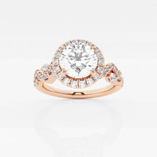 1 1/5 ctw Round Diamond Vine Halo Engagement Ring 14K Rose Gold: Lab Grown 1 1/5 ctw Round Diamond Vine Halo Engagement Ring 14K Rose Gold Style: Halo Engagement Ring Total Carat Weight: 1 1/5 ctw Centerstone Carat Wt: 0.75 Centerstone Count: 1 
