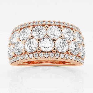 3 ctw Round Diamond Multi Row Fashion Band 14K Rose Gold