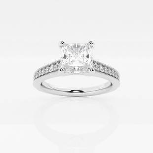 1 2/3 ctw Asscher Diamond Engagement Ring with Channel Side Accents Platinum: Lab Grown 1 2/3 ctw Asscher Diamond Engagement Ring with Channel Side Accents Platinum Style: Side Stone Engagement Ring Total Carat Weight: 1 2/3 ctw Centerstone Carat Wt: 1.50 