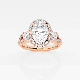 2 7/8 ctw Oval Diamond Swirl Halo Engagement Ring 14K Rose Gold: Lab Grown 2 7/8 ctw Oval Diamond Swirl Halo Engagement Ring 14K Rose Gold Style: Halo Engagement Ring Total Carat Weight: 2 7/8 ctw Centerstone Carat Wt: 2.0 Centerstone Count: 1 
