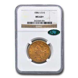 1886-S $10 Liberty Gold Eagle MS-64+ NGC CAC