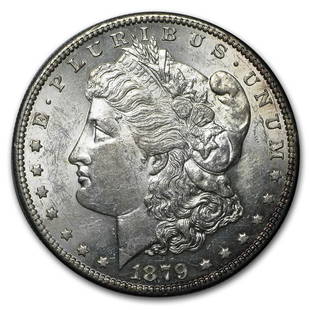 1879-S Morgan Dollar AU: 1879-S Morgan Dollar AU Product ID: 9440 Year: 1879 Grade: Almost Unc Grade Service: None Denomination: $1.00 Mint Mark: S - San Francisco Metal Content: 0.7734 troy oz Purity: .900 