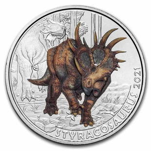 2021 Austria Cupro-Nickel 3 Color Supersaurs (Styracosaurus): 2021 Austria Cupro-Nickel 3 Color Supersaurs (Styracosaurus) Product ID: 237487 Year: 2021 Grade: None Grade Service: None Denomination: 3 Euro Mint Mark: Not Shown Metal Content: 0 troy oz 