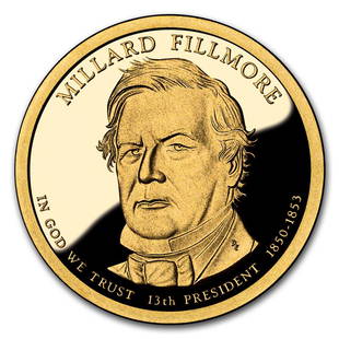 2010-S Millard Fillmore Presidential Dollar Proof: 2010-S Millard Fillmore Presidential Dollar Proof Product ID: 211986 Year: 2010 Grade: Proof Grade Service: None Denomination: $1.00 Mint Mark: S - San Francisco Metal Content: 0 troy oz 