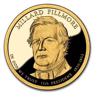 2010-S Millard Fillmore Presidential Dollar Proof: 2010-S Millard Fillmore Presidential Dollar Proof Product ID: 211986 Year: 2010 Grade: Proof Grade Service: None Denomination: $1.00 Mint Mark: S - San Francisco Metal Content: 0 troy oz 