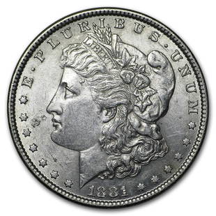 1881 Morgan Dollar AU: 1881 Morgan Dollar AU Product ID: 9444 Year: 1881 Grade: Almost Unc Grade Service: None Denomination: $1.00 Mint Mark: P - Philadelphia (Not Shown) Metal Content: 0.7734 troy oz Purity: .900 