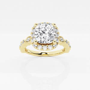 Certified 1 1/10 ctw Cushion Diamond Marquise Shape Sides Halo Engagement Ring 14K Yellow Gold