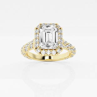 Certified 2 1/8 ctw Emerald Diamond Ribbon Halo Engagement Ring 14K Yellow Gold: Certified Lab Grown 2 1/8 ctw Emerald Diamond Ribbon Halo Engagement Ring 14K Yellow Gold Style: Halo Engagement Ring Total Carat Weight: 2 1/8 ctw Centerstone Carat Wt: 1.50 Centerstone