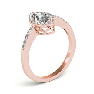 Certified 1.55 CTW Diamond Engagement Ring 18K Rose Gold: Certified Lab Grown 1.55 CTW Diamond Engagement Ring 18K Rose Gold Category: Yellow Gold Engagement Rings Style: Modern Marquise Halo Audience: For Women Ring Resizable: Yes Metal