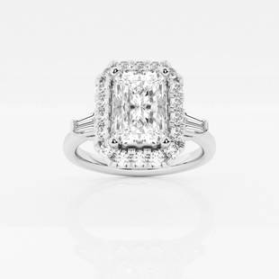 Certified 1 ctw Radiant Diamond Tapered Baguette Halo Engagement Ring Platinum: Certified Lab Grown 1 ctw Radiant Diamond Tapered Baguette Halo Engagement Ring Platinum Style: Halo Engagement Ring Total Carat Weight: 1 ctw Centerstone Carat Wt: 0.75 Centerstone