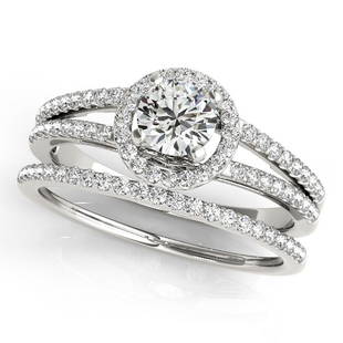 Certified 2.25 CTW Diamond Engagement Ring SET 18K White Gold: Certified Lab Grown 2.25 CTW Diamond Engagement Ring SET 18K White Gold Category: White Gold Engagement Rings Style: Classic Halo Audience: For Women Ring Resizable: Yes Metal Type: