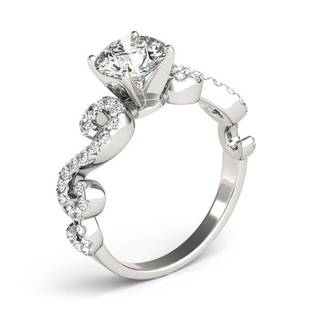 Certified 1.63 CTW Diamond Engagement Ring 18K White Gold: Certified Lab Grown 1.63 CTW Diamond Engagement Ring 18K White Gold Category: White Gold Engagement Rings Style: Curved Pave Audience: For Women Ring Resizable: Yes Metal Type: 18K