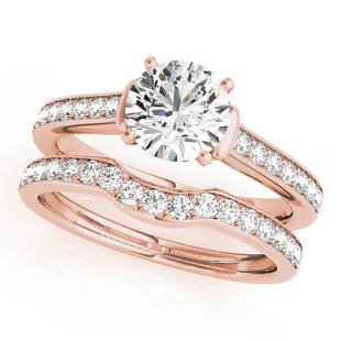 Certified 2.2 CTW Diamond Engagement Ring SET 18K Rose Gold: Certified Lab Grown 2.2 CTW Diamond Engagement Ring SET 18K Rose Gold Category: White Gold Engagement Rings Style: Unique Side Stone Audience: For Women Ring Resizable: Yes Metal