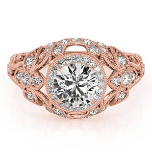 Certified 2.38 CTW Diamond Engagement Ring 18K Rose Gold: Certified Lab Grown 2.38 CTW Diamond Engagement Ring 18K Rose Gold Category: Affordable Engagement Rings Style: Antique Style Halo Audience: For Women Ring Resizable: Yes Metal Type: