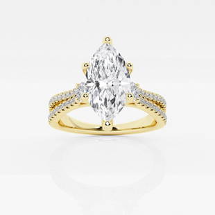 Certified 1 7/8 ctw Marquise Diamond Engagement Ring with Oval Side Accents 14K Yellow Gold: Certified Lab Grown 1 7/8 ctw Marquise Diamond Engagement Ring with Oval Side Accents 14K Yellow Gold Style: Side Stone Engagement Ring Total Carat Weight: 1 7/8 ctw Centerstone Carat Wt: