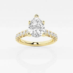 Certified 1 1/4 ctw Pear Diamond Royal Crown Engagement Ring 14K Yellow Gold: Certified Lab Grown 1 1/4 ctw Pear Diamond Royal Crown Engagement Ring 14K Yellow Gold Style: Side Stone Engagement Ring Total Carat Weight: 1 1/4 ctw Centerstone Carat Wt: 0.75 