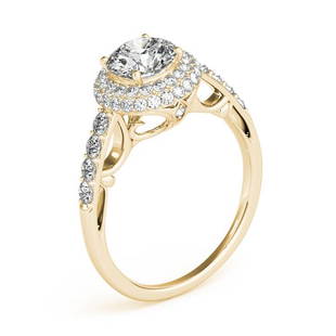 Certified 2.2 CTW Diamond Engagement Ring 18K Yellow Gold: Certified Lab Grown 2.2 CTW Diamond Engagement Ring 18K Yellow Gold Category: White Gold Engagement Rings Style: Antique Style Halo Audience: For Women Ring Resizable: Yes Metal