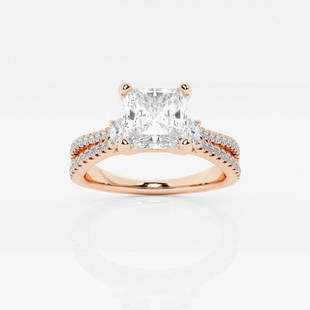 Certified 1 1/3 ctw Asscher Diamond Engagement Ring with Oval Side Accents 14K Rose Gold: Certified Lab Grown 1 1/3 ctw Asscher Diamond Engagement Ring with Oval Side Accents 14K Rose Gold Style: Side Stone Engagement Ring Total Carat Weight: 1 1/3 ctw Centerstone Carat Wt: 1.0 