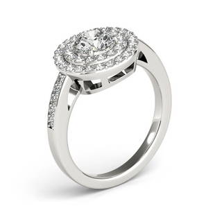 Certified 1.75 CTW Diamond Engagement Ring 18K White Gold: Certified Lab Grown 1.75 CTW Diamond Engagement Ring 18K White Gold Category: Rose Gold Engagement Rings Style: Contemporary Dual Halo Audience: For Women Ring Resizable: Yes Metal
