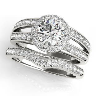 Certified 2.5 CTW Diamond Engagement Ring SET 18K White Gold: Certified Lab Grown 2.5 CTW Diamond Engagement Ring SET 18K White Gold Category: White Gold Engagement Rings Style: Parallel Shank Halo Audience: For Women Ring Resizable: Yes Metal