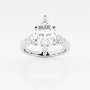 Certified 2 2/3 ctw Marquise Diamond Engagement Ring with Pear Side Accents Platinum: Certified Lab Grown 2 2/3 ctw Marquise Diamond Engagement Ring with Pear Side Accents Platinum Style: Side Stone Engagement Ring Total Carat Weight: 2 2/3 ctw Centerstone Carat Wt: 2.0 