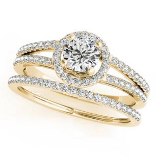 Certified 1.55 CTW Diamond Engagement Ring SET 18K Yellow Gold: Certified Lab Grown 1.55 CTW Diamond Engagement Ring SET 18K Yellow Gold Category: White Gold Engagement Rings Style: Classic Halo Audience: For Women Ring Resizable: Yes Metal Type: