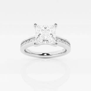 Certified 1 ctw Princess Diamond Engagement Ring with Side Accents Platinum: Certified Lab Grown 1 ctw Princess Diamond Engagement Ring with Side Accents Platinum Style: Side Stone Engagement Ring Total Carat Weight: 1 ctw Centerstone Carat Wt: 0.75 Centerstone