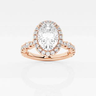 Certified 2 1/6 ctw Oval Diamond Station Halo Engagement Ring 14K Rose Gold: Certified Lab Grown 2 1/6 ctw Oval Diamond Station Halo Engagement Ring 14K Rose Gold Style: Halo Engagement Ring Total Carat Weight: 2 1/6 ctw Centerstone Carat Wt: 1.50 Centerstone